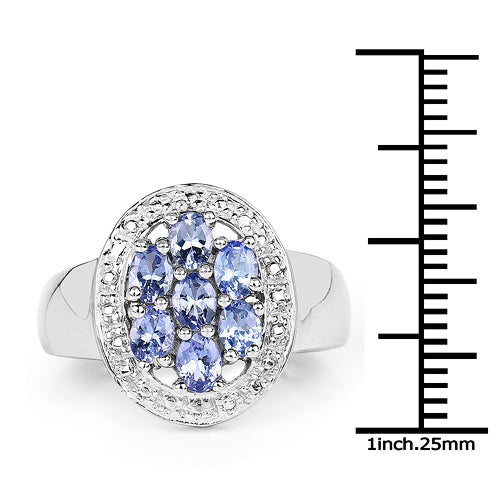 1.19 Carat Genuine Tanzanite .925 Sterling Silver Ring on sale at MyriadMart
