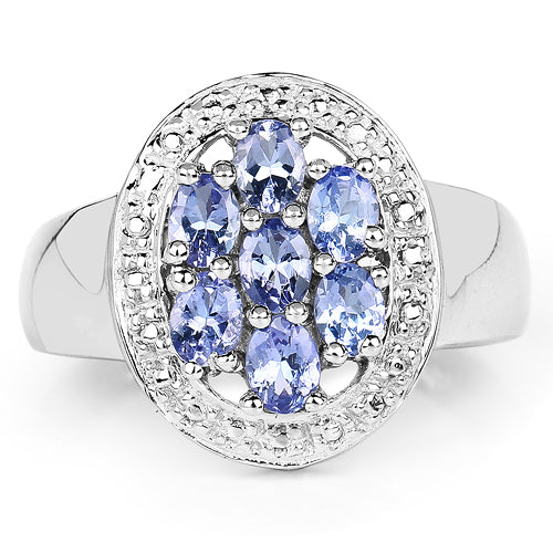 1.19 Carat Genuine Tanzanite .925 Sterling Silver Ring on sale at MyriadMart