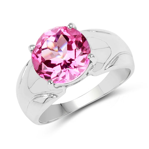 4.55 Carat Genuine Pink Topaz .925 Sterling Silver Ring on sale at MyriadMart
