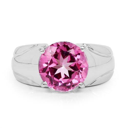 4.55 Carat Genuine Pink Topaz .925 Sterling Silver Ring on sale at MyriadMart