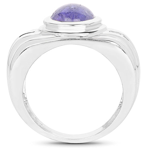 3.55 Carat Genuine Tanzanite .925 Sterling Silver Ring on sale at MyriadMart