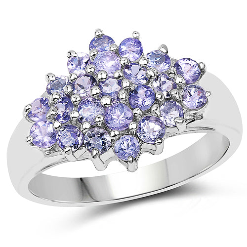 1.61 Carat Genuine Tanzanite .925 Sterling Silver Ring on sale at MyriadMart