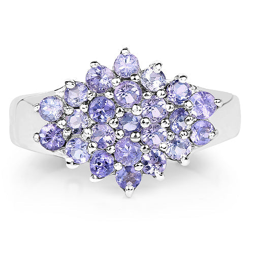 1.61 Carat Genuine Tanzanite .925 Sterling Silver Ring on sale at MyriadMart
