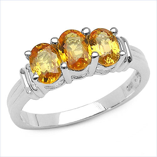 1.44 Carat Genuine Yellow Sapphire .925 Sterling Silver Ring on sale at MyriadMart