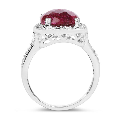 7.60 Carat Dyed Ruby .925 Sterling Silver Ring on sale at MyriadMart