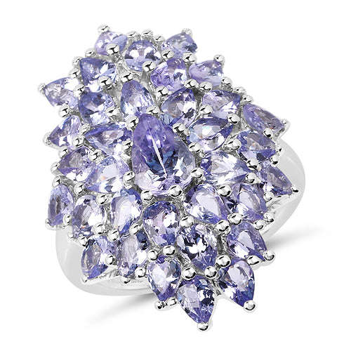5.27 Carat Genuine Tanzanite .925 Sterling Silver Ring on sale at MyriadMart