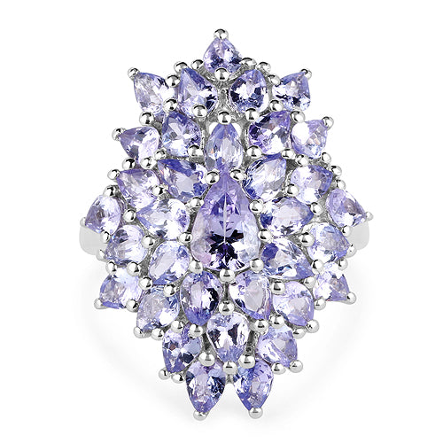 5.27 Carat Genuine Tanzanite .925 Sterling Silver Ring on sale at MyriadMart