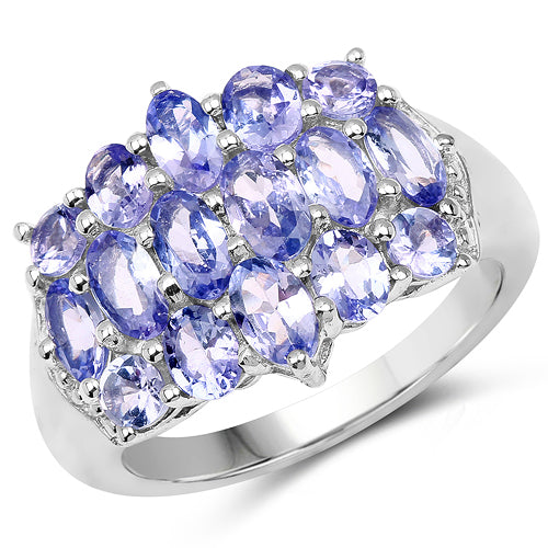 3.08 Carat Genuine Tanzanite .925 Sterling Silver Ring on sale at MyriadMart