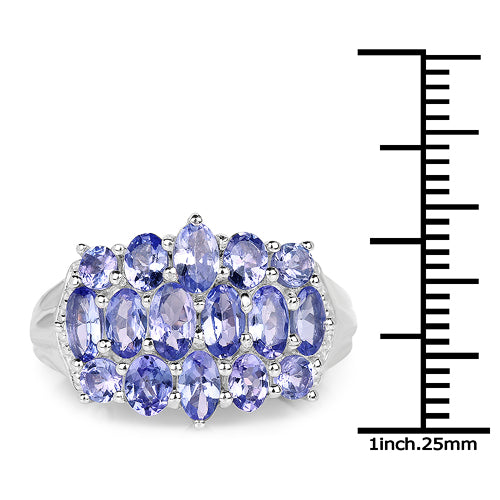 3.08 Carat Genuine Tanzanite .925 Sterling Silver Ring on sale at MyriadMart