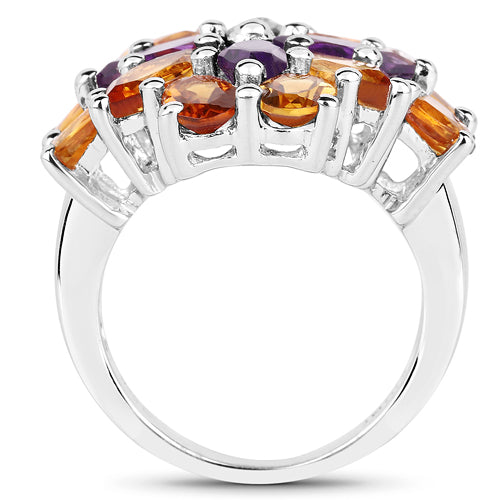 7.96 Carat Genuine Amethyst & Madeira Citrine .925 Sterling Silver Ring on sale at MyriadMart