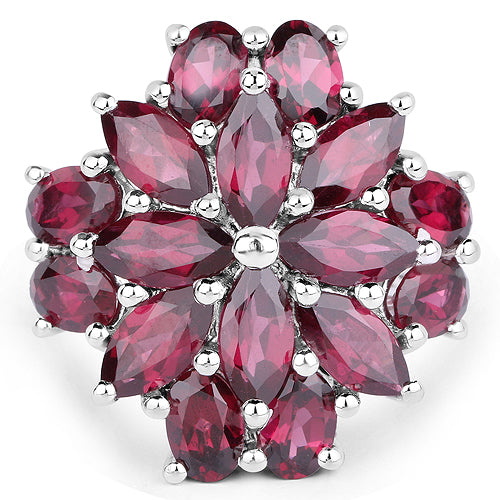9.20 Carat Genuine Rhodolite .925 Sterling Silver Ring on sale at MyriadMart