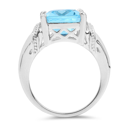 8.89 Carat Genuine Swiss Blue Topaz .925 Sterling Silver Ring on sale at MyriadMart