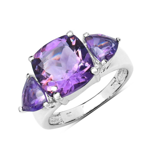 4.10 Carat Genuine Amethyst .925 Sterling Silver Ring on sale at MyriadMart