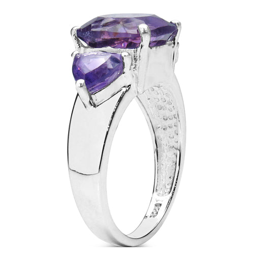 4.10 Carat Genuine Amethyst .925 Sterling Silver Ring on sale at MyriadMart