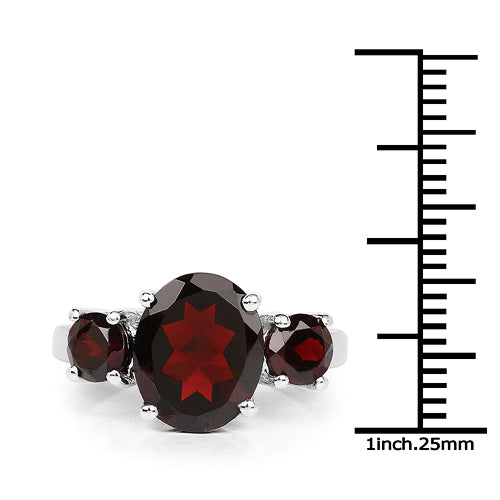 5.01 Carat Genuine Garnet .925 Sterling Silver Ring on sale at MyriadMart