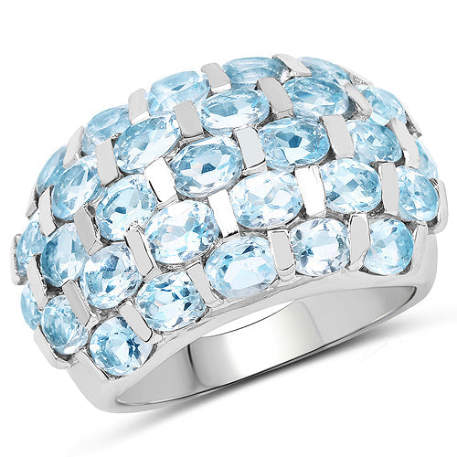 5.51 Carat Genuine Blue Topaz .925 Sterling Silver Ring on sale at MyriadMart