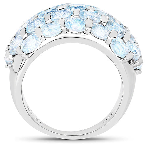 5.51 Carat Genuine Blue Topaz .925 Sterling Silver Ring on sale at MyriadMart
