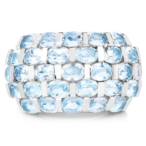 5.51 Carat Genuine Blue Topaz .925 Sterling Silver Ring on sale at MyriadMart