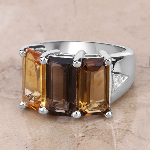 8.17 Carat Genuine Multi Stones .925 Sterling Silver Ring on sale at MyriadMart