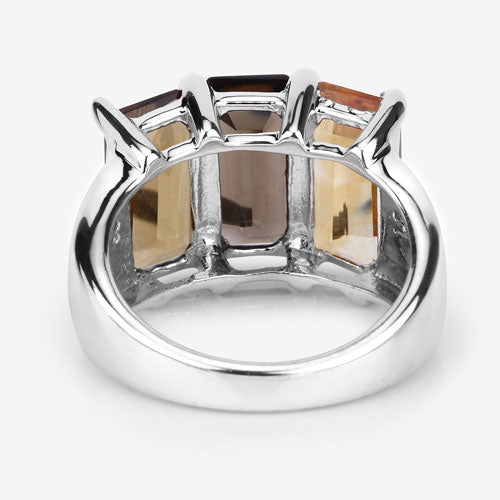 8.17 Carat Genuine Multi Stones .925 Sterling Silver Ring on sale at MyriadMart