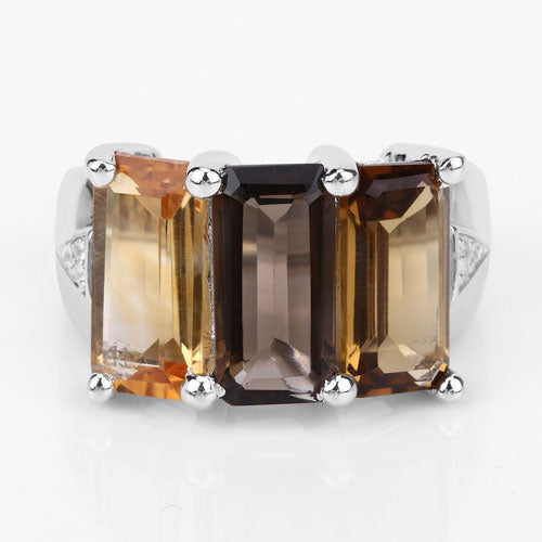 8.17 Carat Genuine Multi Stones .925 Sterling Silver Ring on sale at MyriadMart