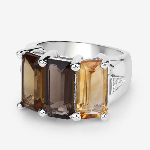 8.17 Carat Genuine Multi Stones .925 Sterling Silver Ring on sale at MyriadMart