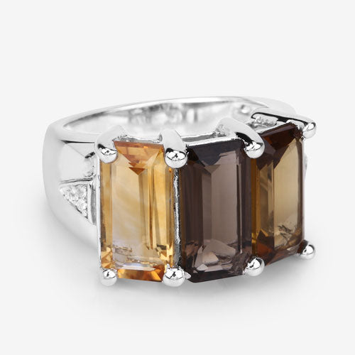 8.17 Carat Genuine Multi Stones .925 Sterling Silver Ring on sale at MyriadMart