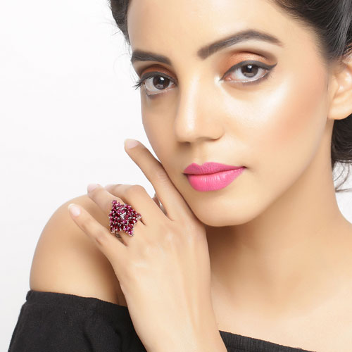 7.52 Carat Genuine Rhodolite .925 Sterling Silver Ring on sale at MyriadMart