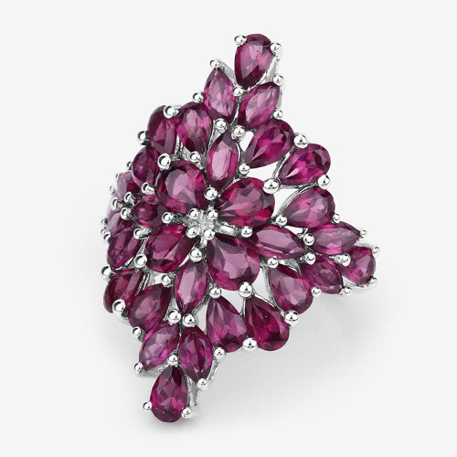 7.52 Carat Genuine Rhodolite .925 Sterling Silver Ring on sale at MyriadMart
