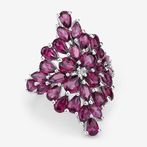 7.52 Carat Genuine Rhodolite .925 Sterling Silver Ring on sale at MyriadMart
