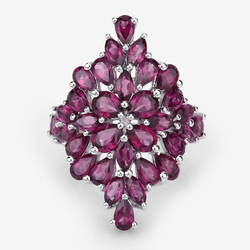 7.52 Carat Genuine Rhodolite .925 Sterling Silver Ring on sale at MyriadMart