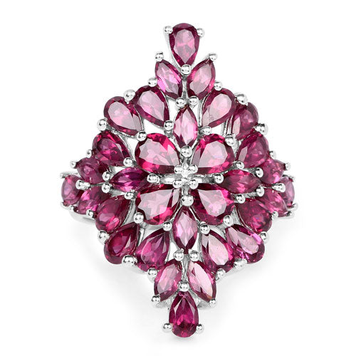 7.52 Carat Genuine Rhodolite .925 Sterling Silver Ring on sale at MyriadMart