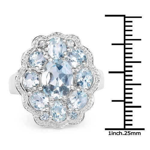 6.64 Carat Genuine Blue Topaz .925 Sterling Silver Ring on sale at MyriadMart