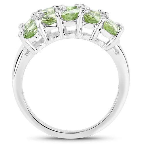 3.45 Carat Genuine Peridot .925 Sterling Silver Ring on sale at MyriadMart