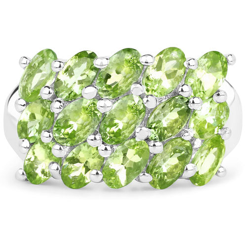 3.45 Carat Genuine Peridot .925 Sterling Silver Ring on sale at MyriadMart