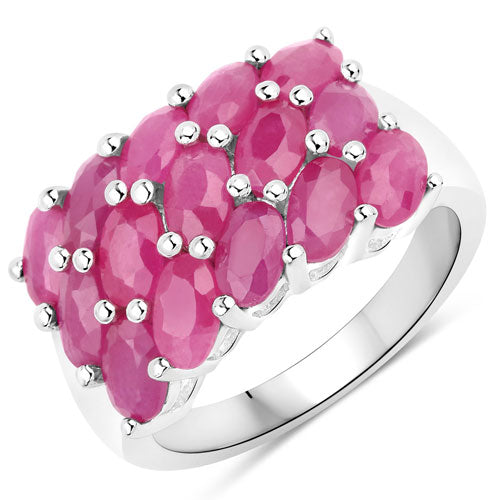 4.05 Carat Genuine Ruby .925 Sterling Silver Ring on sale at MyriadMart