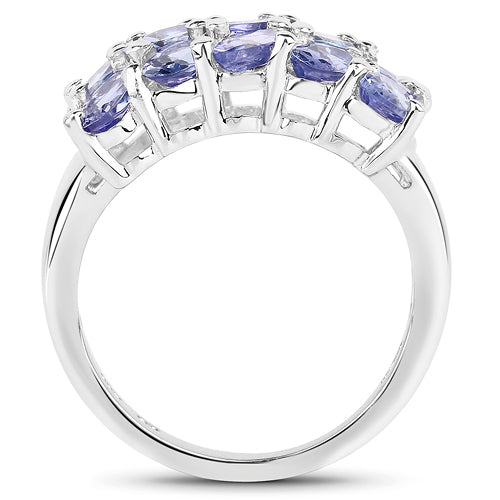 3.75 Carat Genuine Tanzanite .925 Sterling Silver Ring on sale at MyriadMart