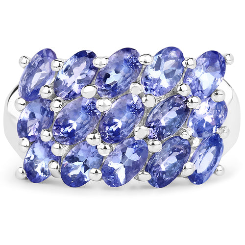 3.75 Carat Genuine Tanzanite .925 Sterling Silver Ring on sale at MyriadMart