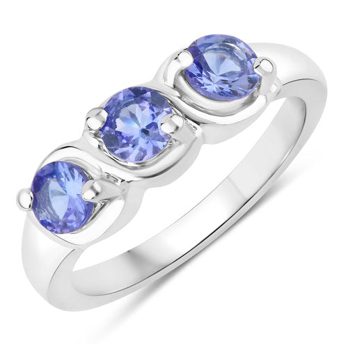 1.05 Carat Genuine Tanzanite .925 Sterling Silver Ring on sale at MyriadMart