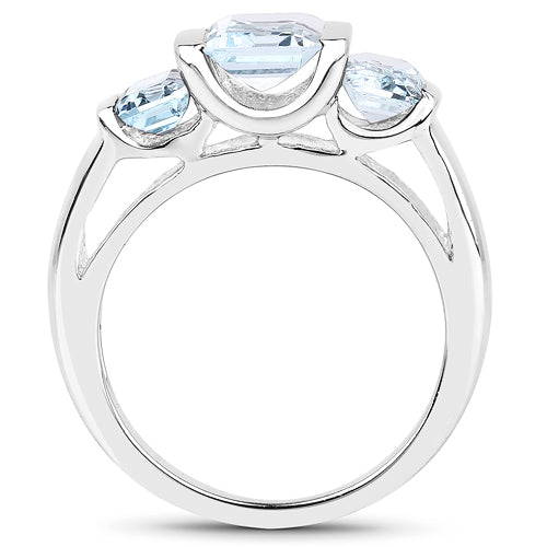 3.21 Carat Genuine Blue Topaz .925 Sterling Silver Ring on sale at MyriadMart
