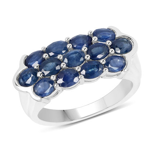 2.60 Carat Genuine Blue Sapphire .925 Sterling Silver Ring on sale at MyriadMart