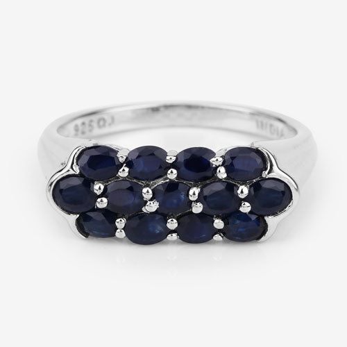 2.60 Carat Genuine Blue Sapphire .925 Sterling Silver Ring on sale at MyriadMart