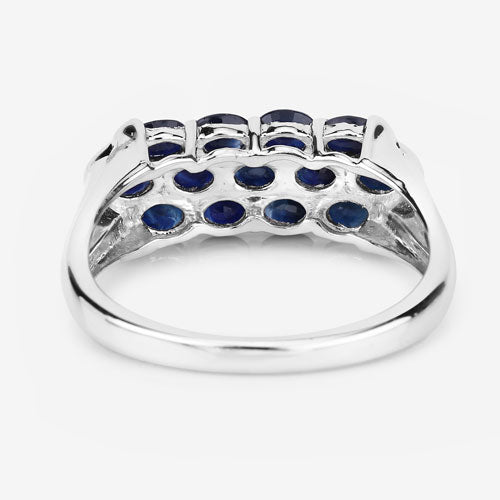 2.60 Carat Genuine Blue Sapphire .925 Sterling Silver Ring on sale at MyriadMart