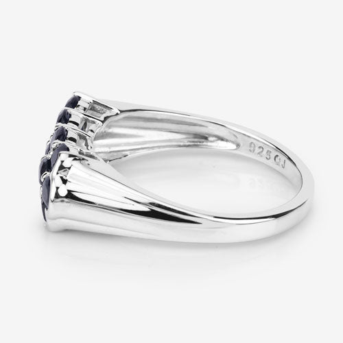 2.60 Carat Genuine Blue Sapphire .925 Sterling Silver Ring on sale at MyriadMart