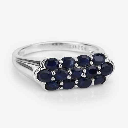 2.60 Carat Genuine Blue Sapphire .925 Sterling Silver Ring on sale at MyriadMart
