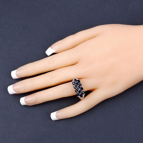 2.60 Carat Genuine Blue Sapphire .925 Sterling Silver Ring on sale at MyriadMart
