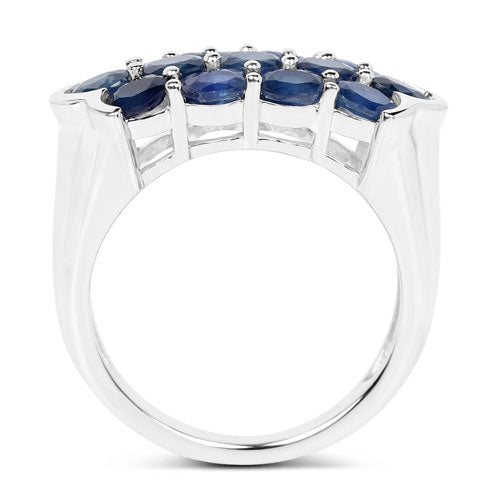 2.60 Carat Genuine Blue Sapphire .925 Sterling Silver Ring on sale at MyriadMart