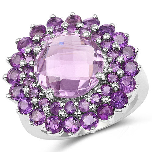 8.02 Carat Genuine Amethyst .925 Sterling Silver Ring on sale at MyriadMart