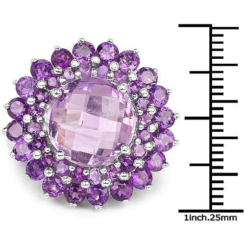 8.02 Carat Genuine Amethyst .925 Sterling Silver Ring on sale at MyriadMart