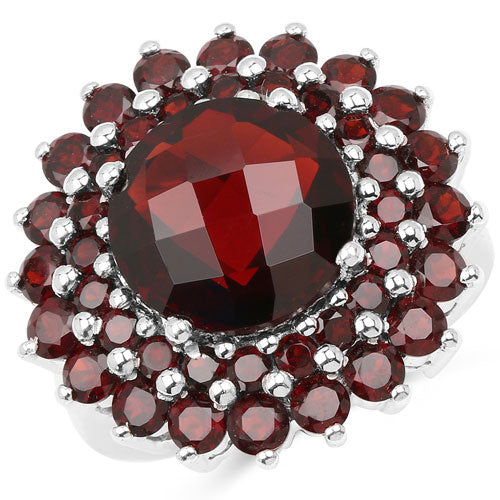 9.90 Carat Genuine Garnet .925 Sterling Silver Ring on sale at MyriadMart